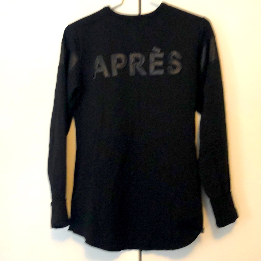 Alp N Rock Apres Ski Crew, black with faux leather accents, M. Like new.